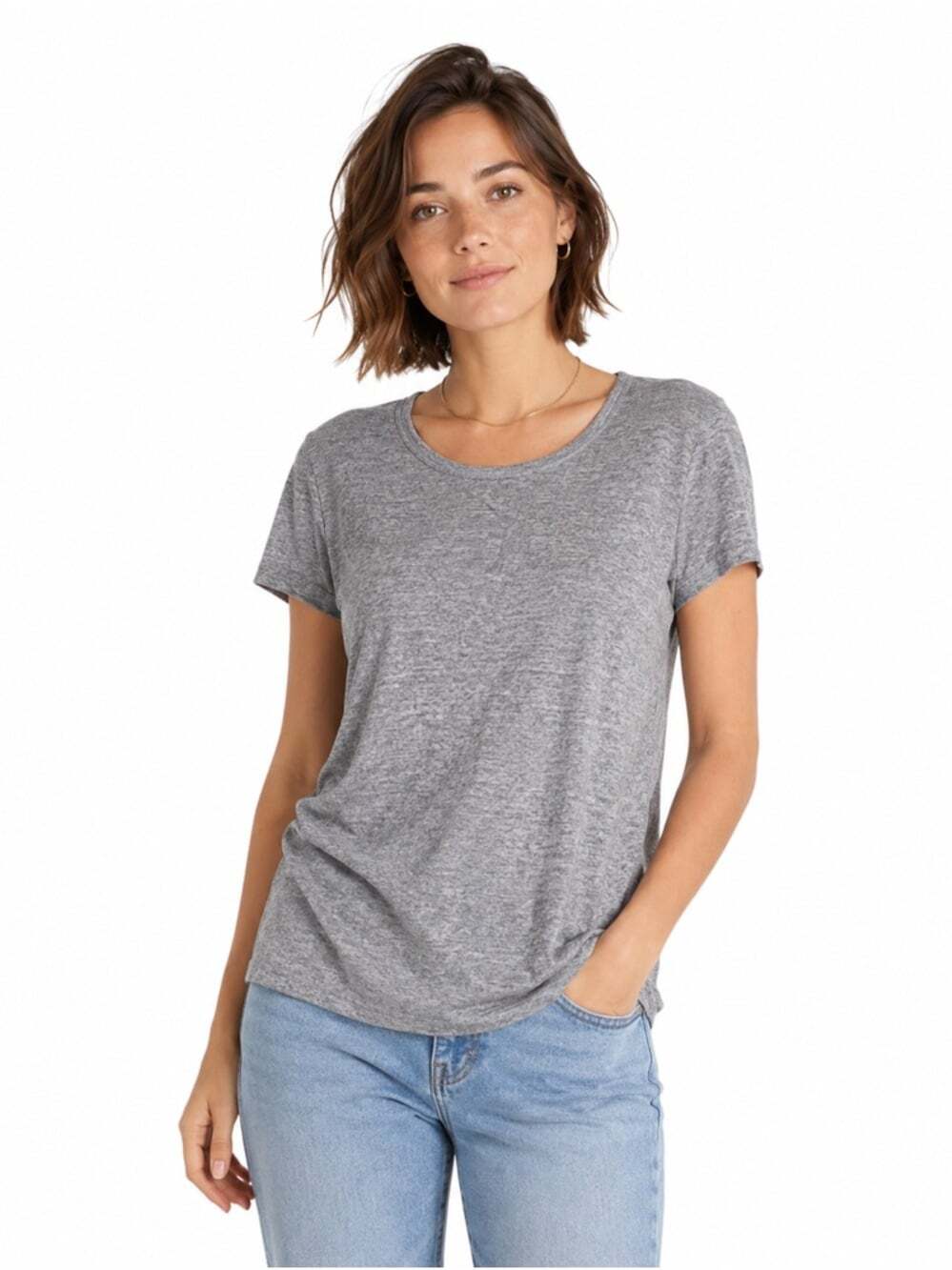Aritzia Wilfred Free Women’s Grey Short Sleeved Stretch T-Shirt Size Small
